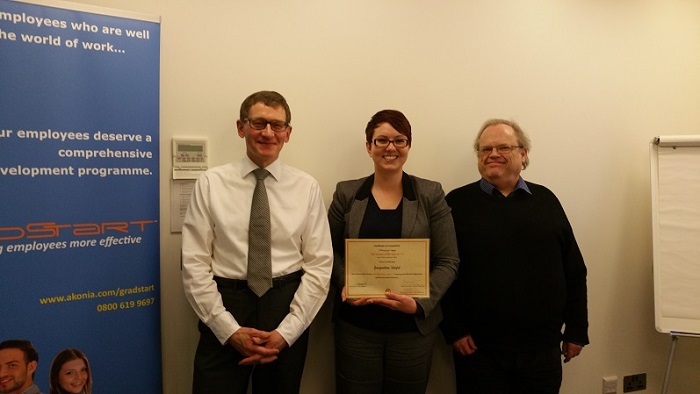 Jacqui receiving her GradStart graduation certificate